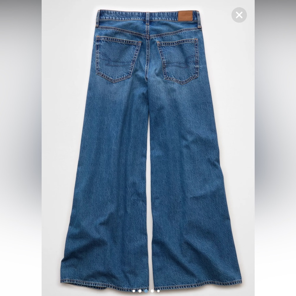 LAST DAY ON POSH 8/15/26 Wide-Leg A Line Blue Jeans American Eagle - Picture 4 of 9